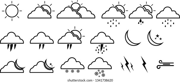 Wather Vector Icon. Black Illustration Isolated For Graphic And Web Design