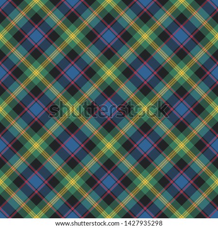 Watson Ancient Tartan. Seamless pattern for fabric, kilts, skirts, plaids. Diagonal cell