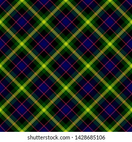 Watson Modern Tartan. Seamless pattern for fabric, kilts, skirts, plaids. Diagonal cell