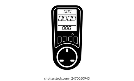 Medidor de vatios, silueta aislada negra