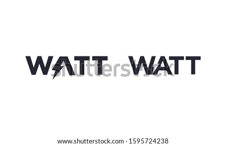  Watt word for electric logo vector editable