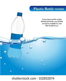 watter bottle over water and space for copy  vector illustration