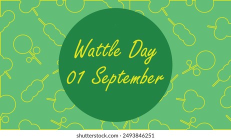 Diseño de Anuncio de Vector Wattle Day. Feliz Día de Wattle ilustración de póster gráfico minimalista moderno.