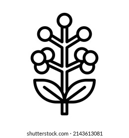 Wattle Icon. Line Art Style Design Isolated On White Background