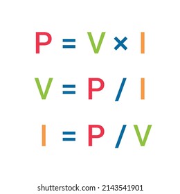 Watts amps volts formula in physics. Watts law. Power formula in electricity