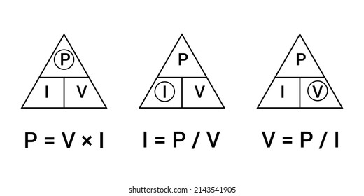 Watts amps volts formula in physics. Watts law. Power formula triangle in electricity