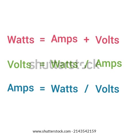 Watts amps volts formula in physics. Watts law. Power formula in electricity