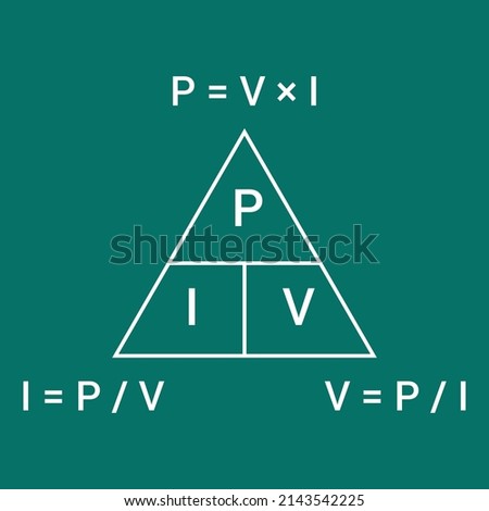 Watts amps volts formula in physics. Watts law. Power formula triangle in electricity