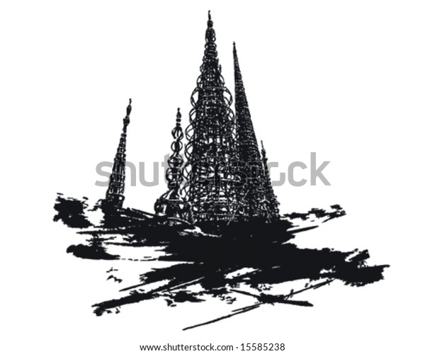 Download Vector de stock (libre de regalías) sobre Watts Towers ...