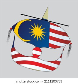 Wau Bulan Or Moon Kite. A Traditional Icon In Malaysia.