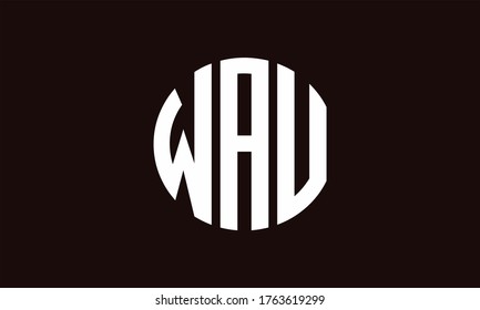 Plantilla de logotipo de marca vectorial de la letra monográfica del círculo de WAU