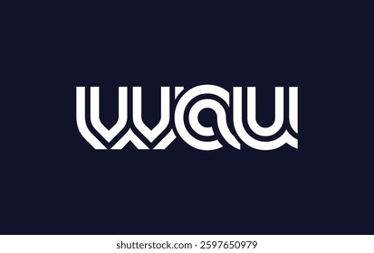WAU Creative Unique Modern Letter Logo Design. Stylized logo featuring a unique letter design, presenting abstract minimalist aesthetics and modern appeal.