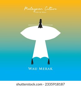 Wau Merak vector. Wau is Malaysian traditional kite.