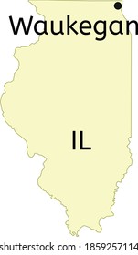 Waukegan city location on Illinois map