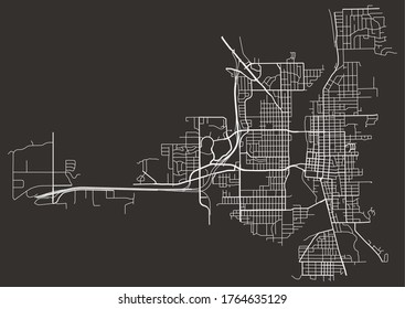 Wausau, Wisconsin, USA - Stadtplan, Stadtverkehrsnetz, Straßen, Innenstadt und Vorstadt, minimalistisches Stadtplakat