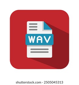 Wav audio file flat icons. format, document, files type, extension, symbol icon. can be used for website, ui and mobile app.