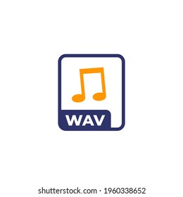 icono de archivo de audio wav en blanco