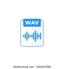 wav audio file icon, vector