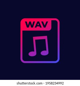 wav audio file icon for web
