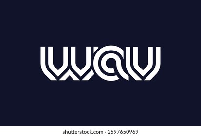 WAV Creative Unique Modern Letter Logo Design. Stylized logo featuring a unique letter design, presenting abstract minimalist aesthetics and modern appeal.