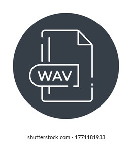 WAV File Format Icon. WAV extension filled icon.
