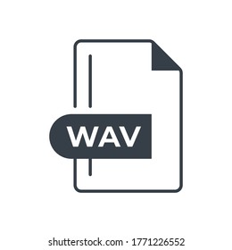 WAV File Format Icon. WAV extension filled icon.