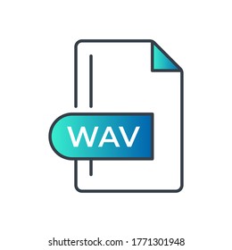 Icono de formato de archivo WAV. Icono de degradante de extensión WAV.