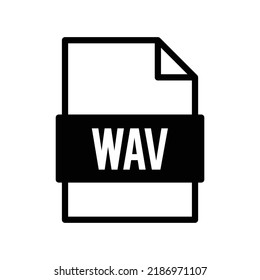 WAV file icon in black solid style