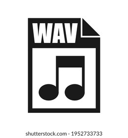 WAV File Icon, Flat Design Style