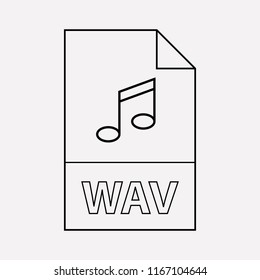 Wav file icon line element. Vector illustration of wav file icon line isolated on clean background for your web mobile app logo design.