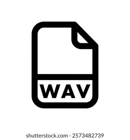 WAV File icon, Line Vector graphics