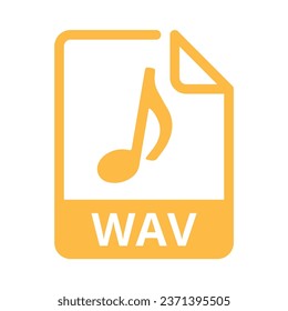 WAV File Icon. Vector File Format. WAV File Extension Modern Flat Design