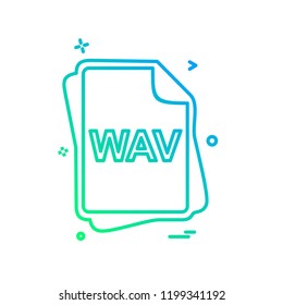 WAV file type icon design vector