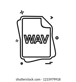 WAV file type icon design vector
