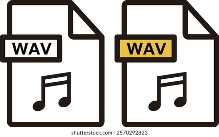 WAV format file icon set.