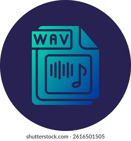 WAV Glyph Circle Gradient Icon