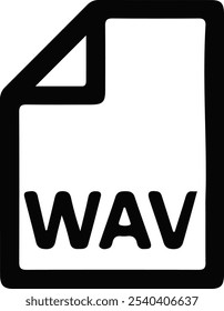 The WAV icon. File audio format symbol. Flat Vector illustration