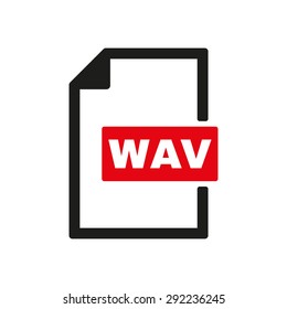 The WAV icon. File audio format symbol. Flat Vector illustration