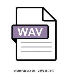 WAV icon, simple vector illustration