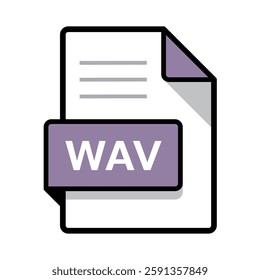 WAV icon, simple vector illustration