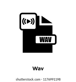 Wav icon vector isolated on white background, logo concept of Wav sign on transparent background, filled black symbol