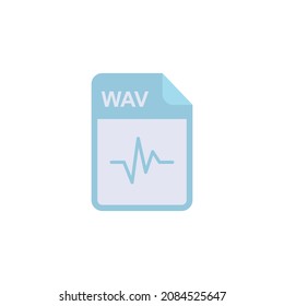 wav icon- waveform audio format icon File types icon , vector art and illustration