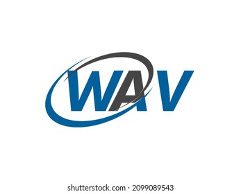 WAV letter creative modern elegant swoosh logo design
