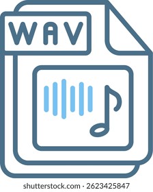 WAV Line Two Colour Icon