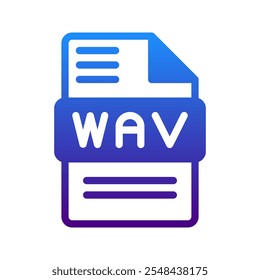 Wav trendy gradient icon style to indicate sound format