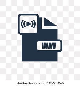 Wav vector icon isolated on transparent background, Wav transparency concept can be used web and mobile