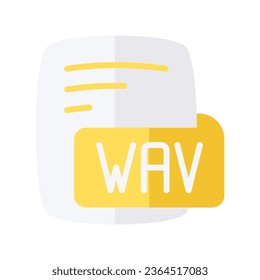 Wav Waveform Audio File Format Flat Style Icon