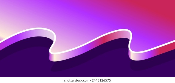 Wave 3d background element design vector gradient strange unusual illustration purple blue pink color, irregular wavy magenta cicid liquid shape backdrop, unique weird fluid text frame image