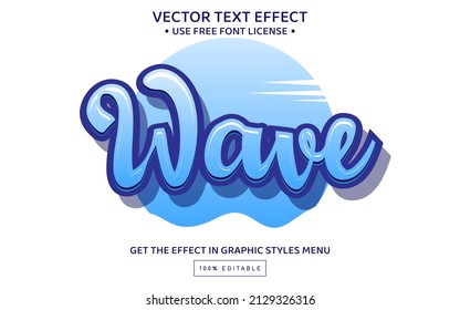 Wave 3D editable text effect template