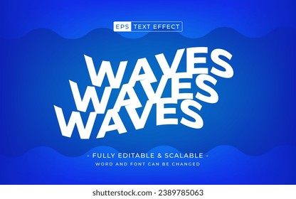 Wave 3D editable text effect with water background template